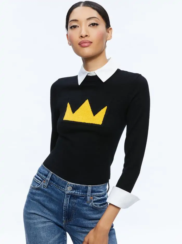 A+O X BASQUIAT PORLA COLLARED SWEATER